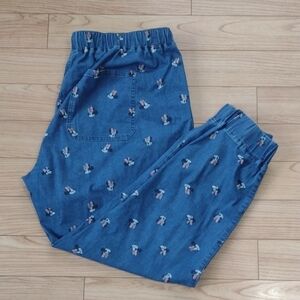 Disney Denim Joggers with Minnie Mouse Heads Size 1X